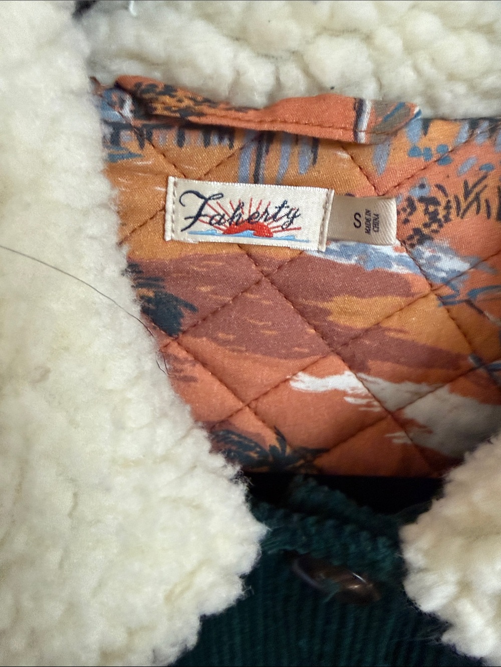Faherty Corduroy Sherpa Barn Jacket Small - Picture 2 of 9